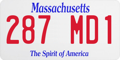 MA license plate 287MD1