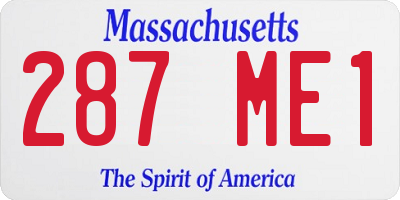 MA license plate 287ME1