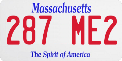 MA license plate 287ME2