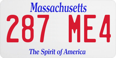 MA license plate 287ME4