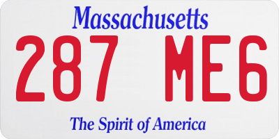 MA license plate 287ME6