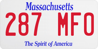 MA license plate 287MF0