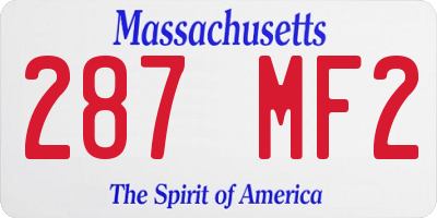 MA license plate 287MF2