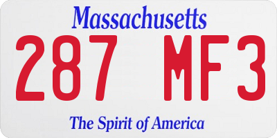 MA license plate 287MF3