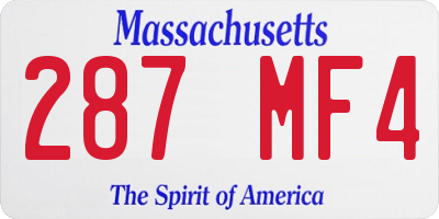 MA license plate 287MF4