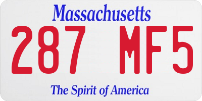 MA license plate 287MF5