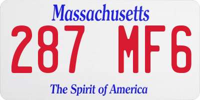 MA license plate 287MF6