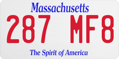 MA license plate 287MF8