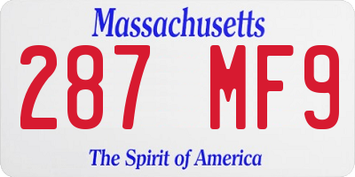 MA license plate 287MF9