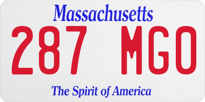 MA license plate 287MG0