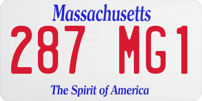 MA license plate 287MG1