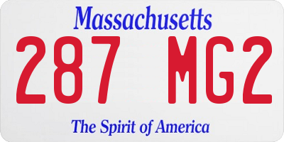 MA license plate 287MG2
