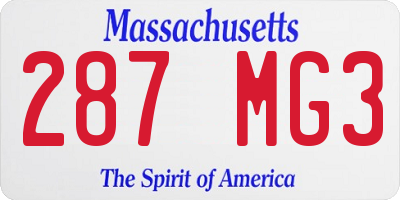 MA license plate 287MG3