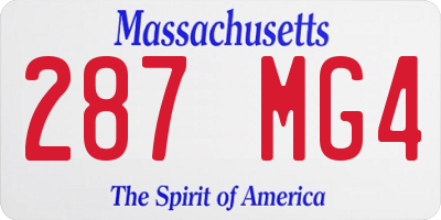 MA license plate 287MG4
