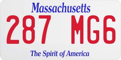 MA license plate 287MG6