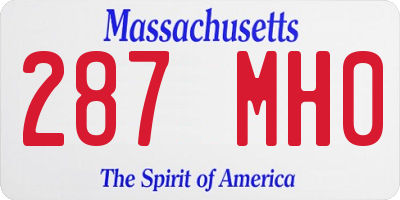 MA license plate 287MH0