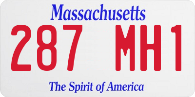 MA license plate 287MH1