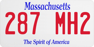MA license plate 287MH2