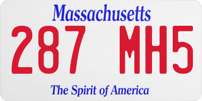 MA license plate 287MH5