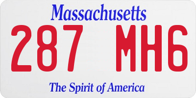 MA license plate 287MH6