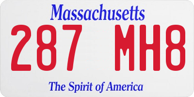 MA license plate 287MH8