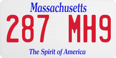 MA license plate 287MH9