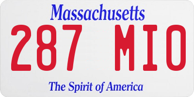 MA license plate 287MI0