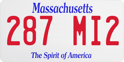 MA license plate 287MI2