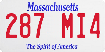 MA license plate 287MI4