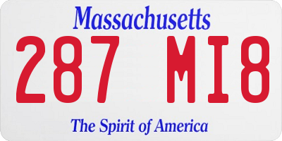 MA license plate 287MI8