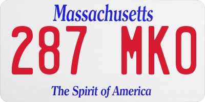 MA license plate 287MK0