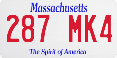 MA license plate 287MK4