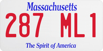 MA license plate 287ML1