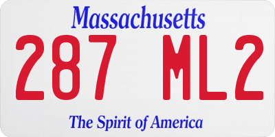 MA license plate 287ML2