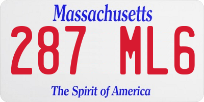 MA license plate 287ML6
