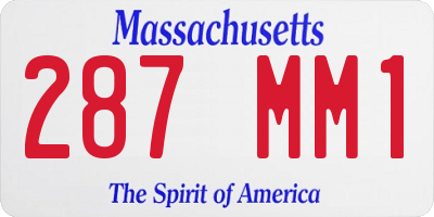 MA license plate 287MM1