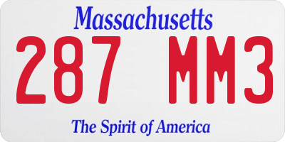 MA license plate 287MM3