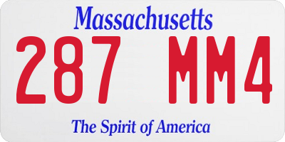 MA license plate 287MM4