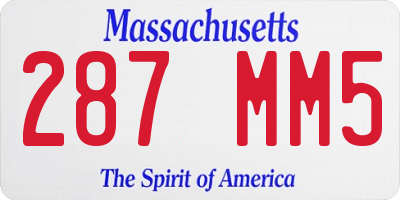 MA license plate 287MM5