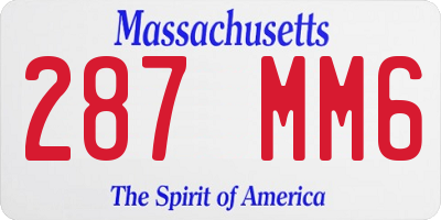 MA license plate 287MM6
