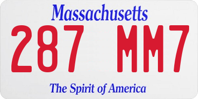 MA license plate 287MM7