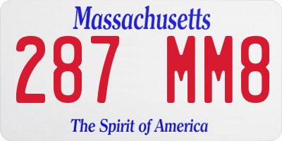 MA license plate 287MM8