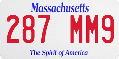 MA license plate 287MM9