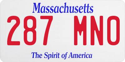 MA license plate 287MN0