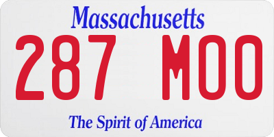 MA license plate 287MO0