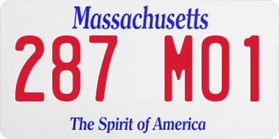 MA license plate 287MO1