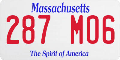 MA license plate 287MO6