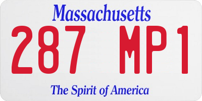 MA license plate 287MP1