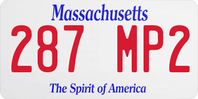 MA license plate 287MP2