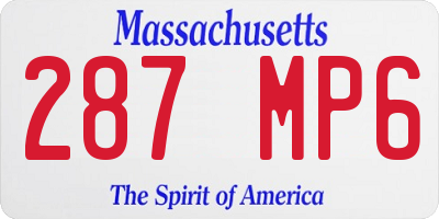 MA license plate 287MP6